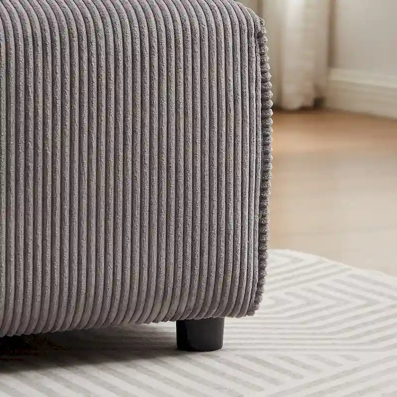 Canapé sectionnel modulaire en velours côtelé 8 places avec pouf