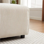 Canapé sectionnel modulaire en velours côtelé 8 places avec pouf