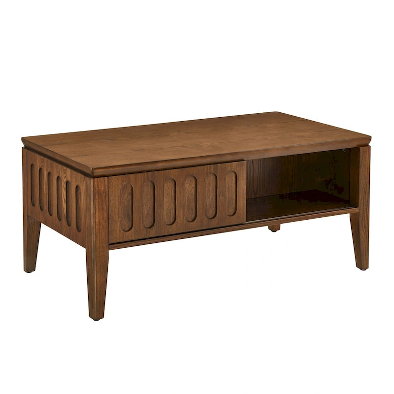 Table basse cannelée du milieu du siècle moderne
