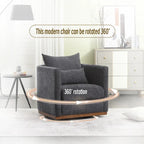 Fauteuil pivotant, Fauteuil rond confortable pour le salon, Fauteuil pivotant à 360 degrés