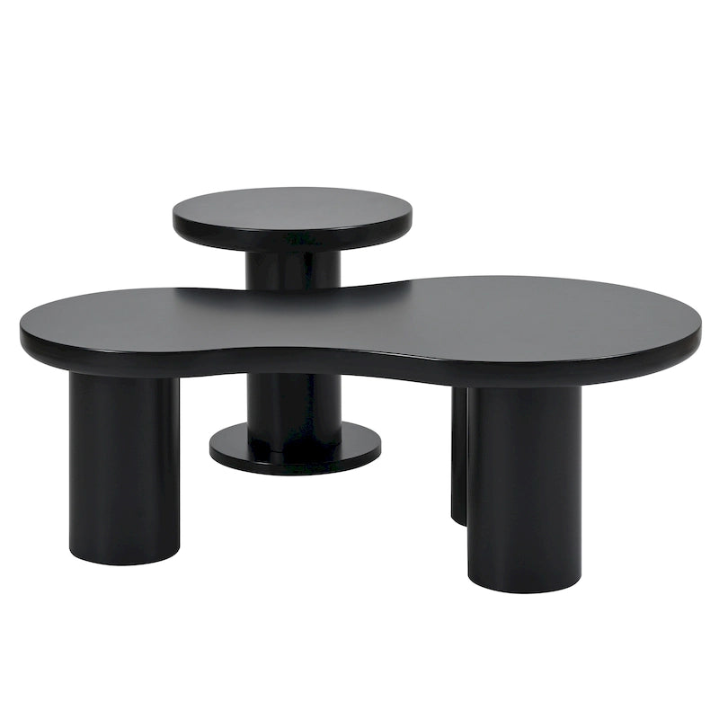 Table basse nuage avec petite table d'appoint ronde