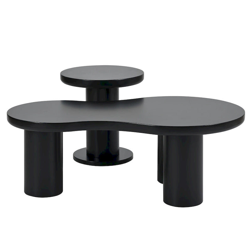 Table basse nuage avec petite table d'appoint ronde