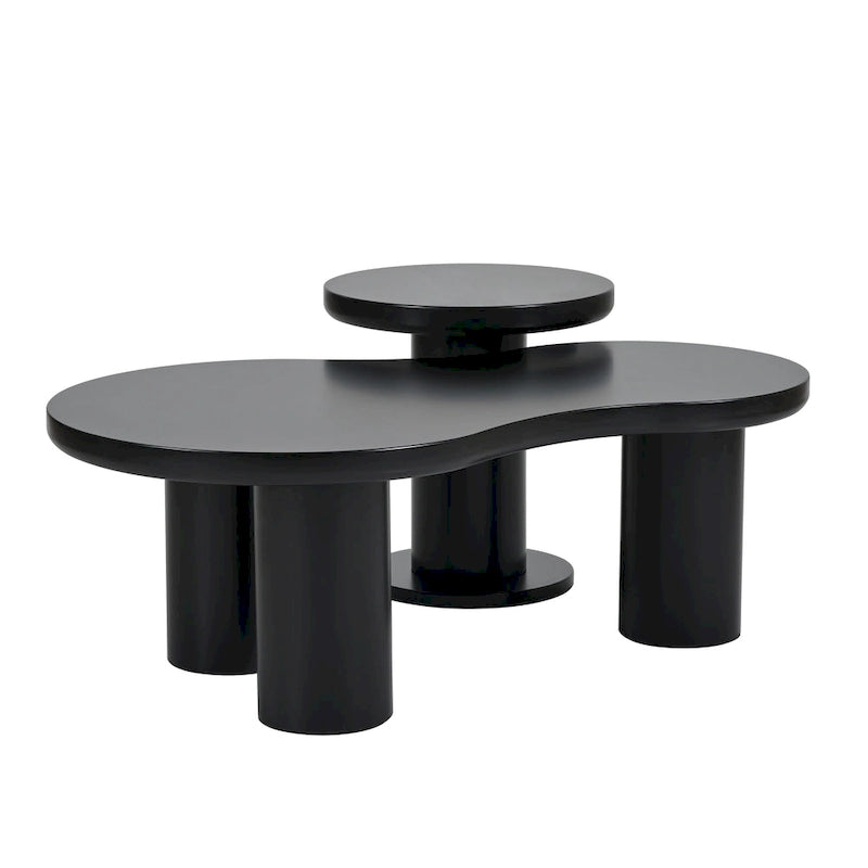 Table basse nuage avec petite table d'appoint ronde