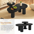 Table basse nuage avec petite table d'appoint ronde