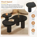 Table basse nuage avec petite table d'appoint ronde
