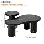 Table basse nuage avec petite table d'appoint ronde