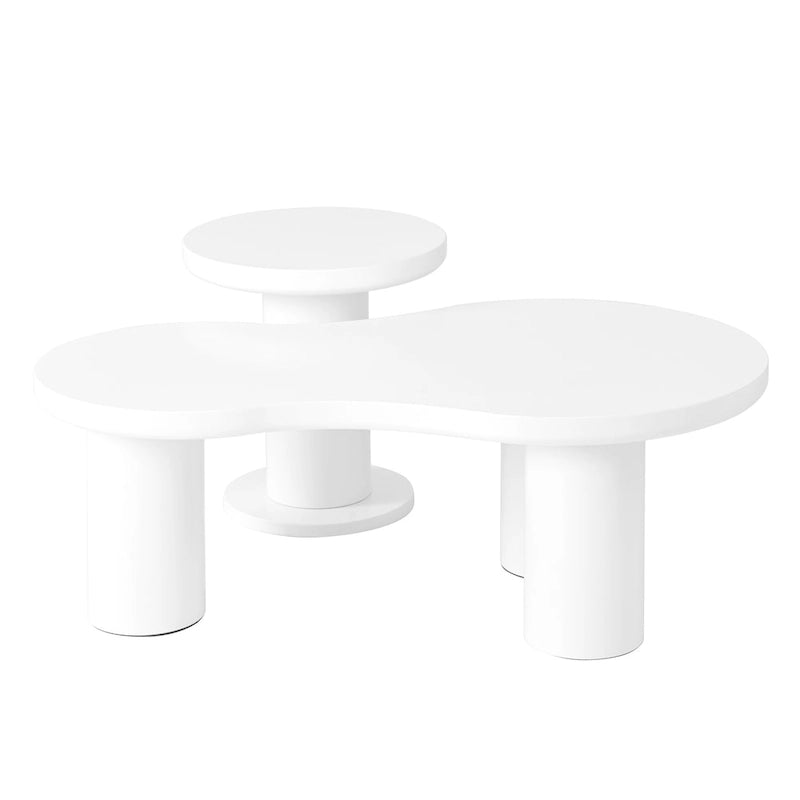 Table basse nuage avec petite table d'appoint ronde