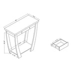 Console moderne à 1 étagère de 91 cm