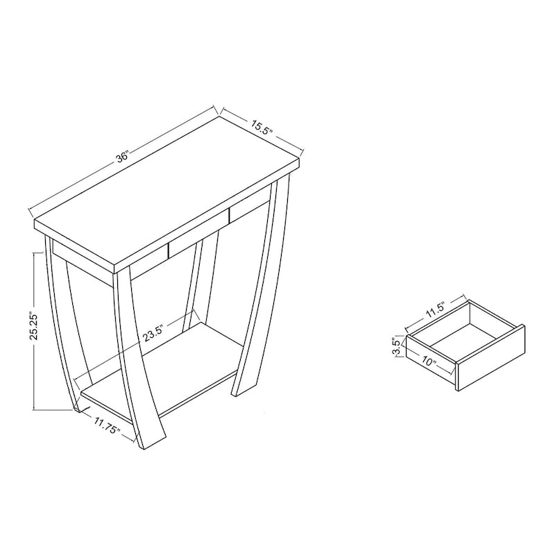 Console moderne à 1 étagère de 91 cm