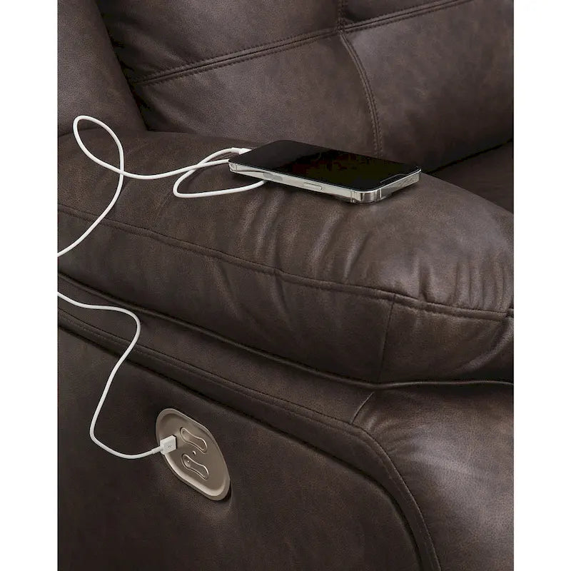 Sectionnel inclinable électrique 4 places brun foncé - 107 larg. x 75 prof. x 41 haut.