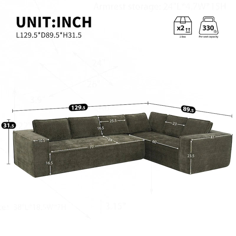 Canapé modulaire minimaliste avec matériaux avancés pour le confort et le style