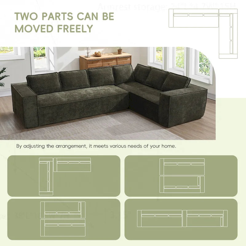 Canapé modulaire minimaliste avec matériaux avancés pour le confort et le style