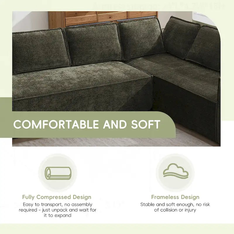 Canapé modulaire minimaliste avec matériaux avancés pour le confort et le style