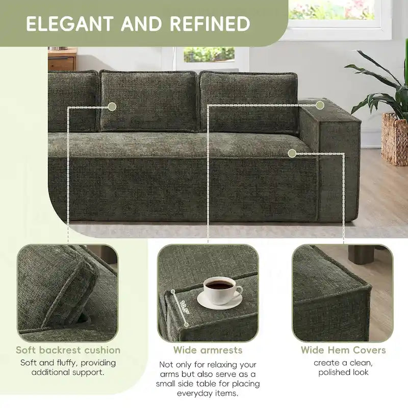 Canapé modulaire minimaliste avec matériaux avancés pour le confort et le style