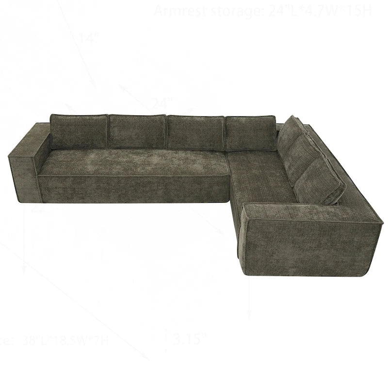 Canapé modulaire minimaliste avec matériaux avancés pour le confort et le style