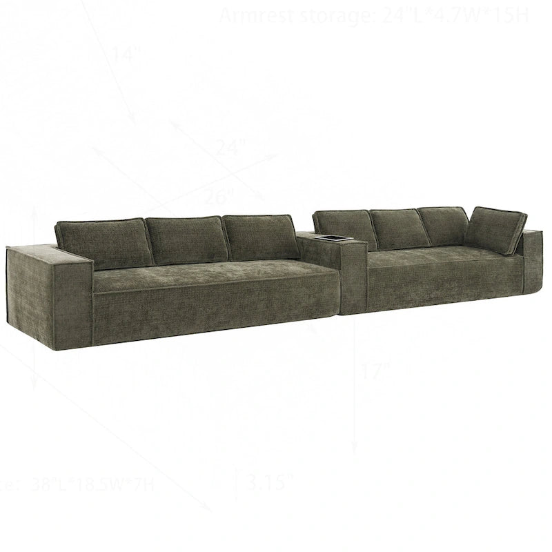 Canapé modulaire minimaliste avec matériaux avancés pour le confort et le style