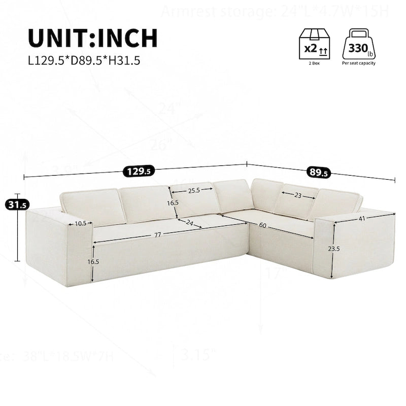 Canapé modulaire minimaliste avec matériaux avancés pour le confort et le style