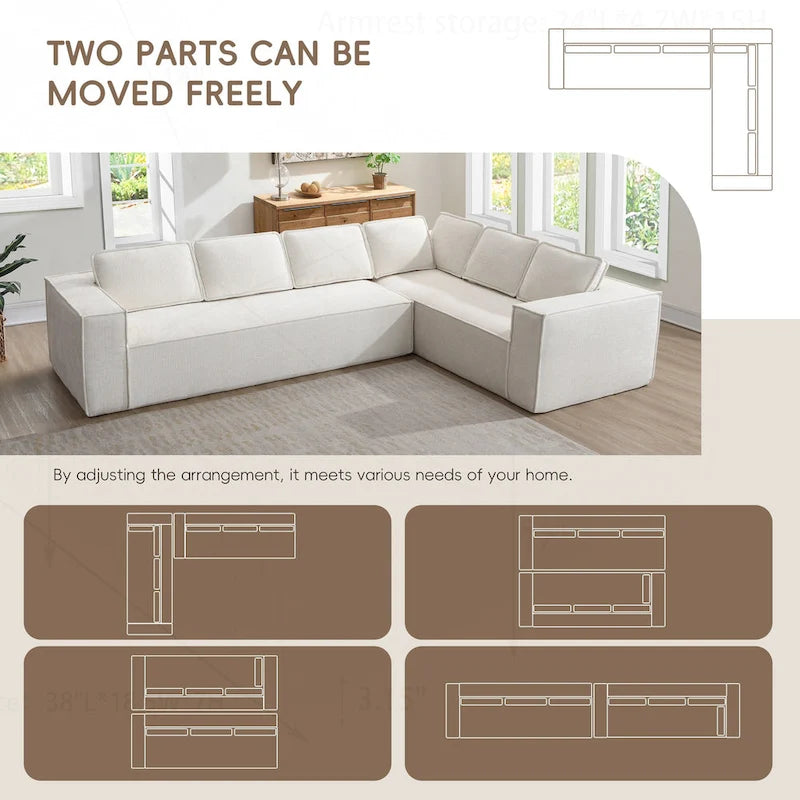 Canapé modulaire minimaliste avec matériaux avancés pour le confort et le style