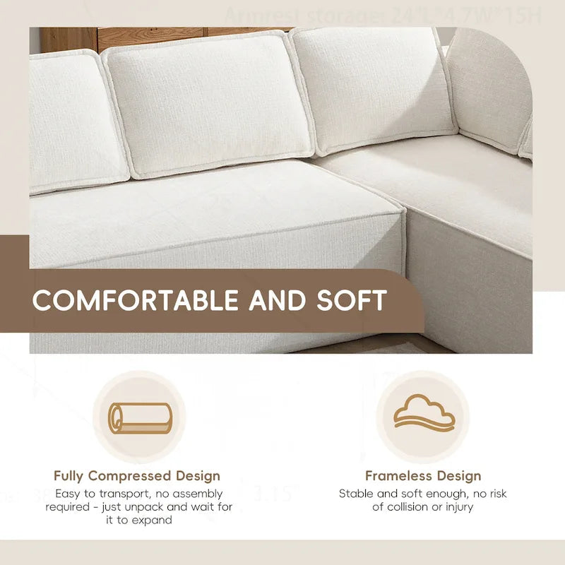 Canapé modulaire minimaliste avec matériaux avancés pour le confort et le style