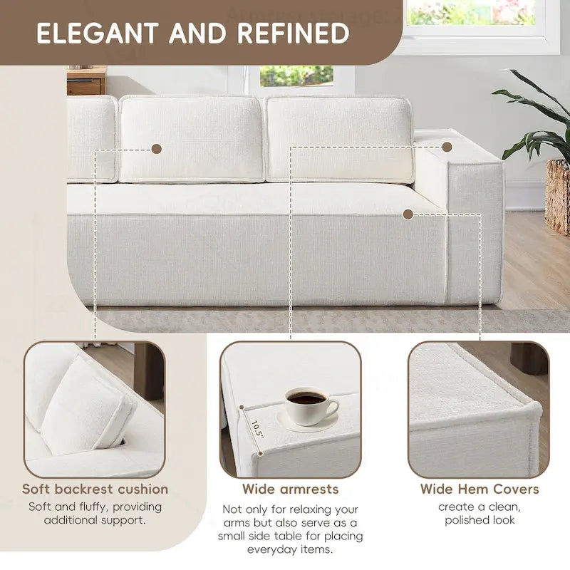 Canapé modulaire minimaliste avec matériaux avancés pour le confort et le style