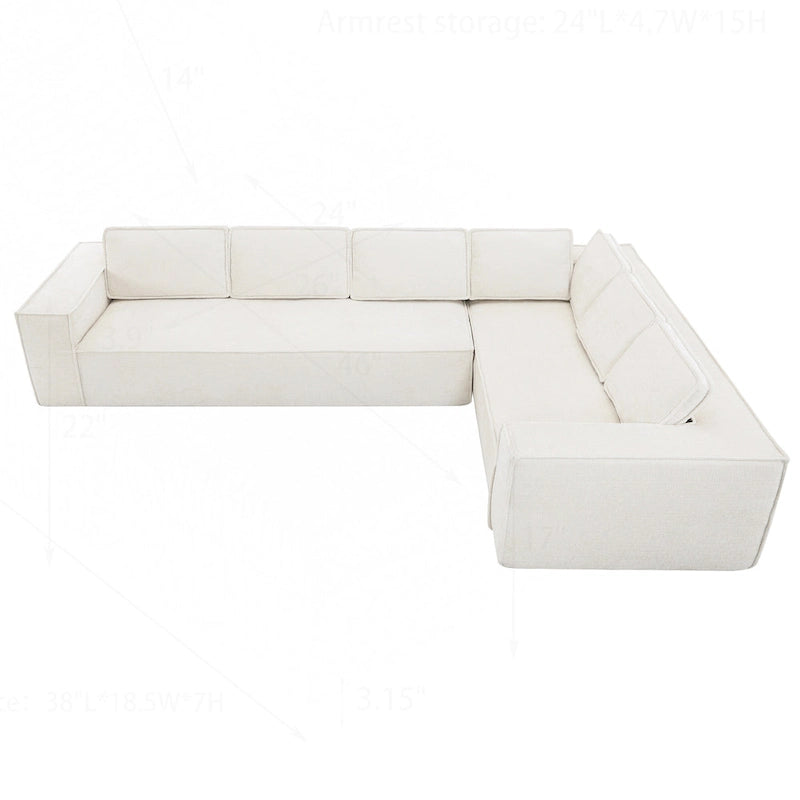 Canapé modulaire minimaliste avec matériaux avancés pour le confort et le style