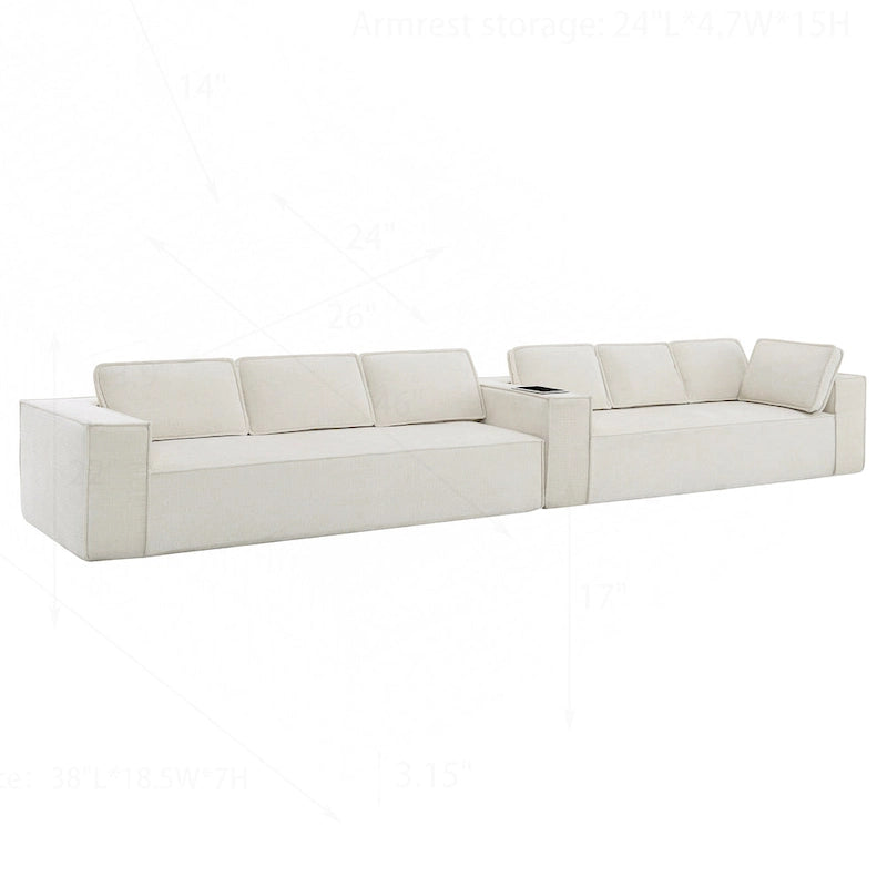 Canapé modulaire minimaliste avec matériaux avancés pour le confort et le style
