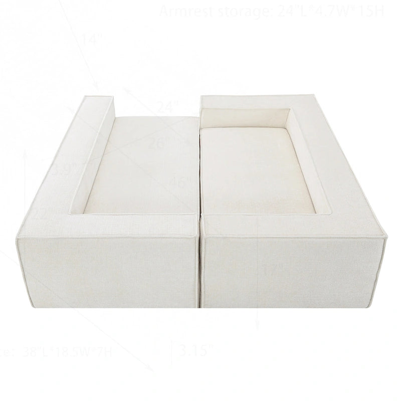 Canapé modulaire minimaliste avec matériaux avancés pour le confort et le style