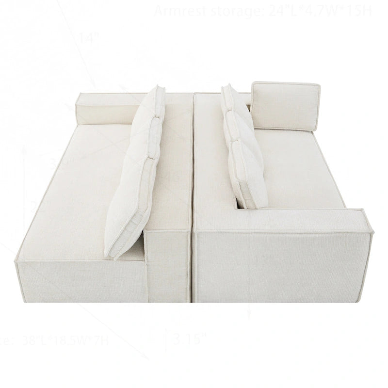 Canapé modulaire minimaliste avec matériaux avancés pour le confort et le style