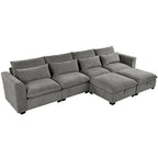 Canapé d'angle modulaire en U avec deux poufs