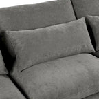 Canapé d'angle modulaire en U avec deux poufs