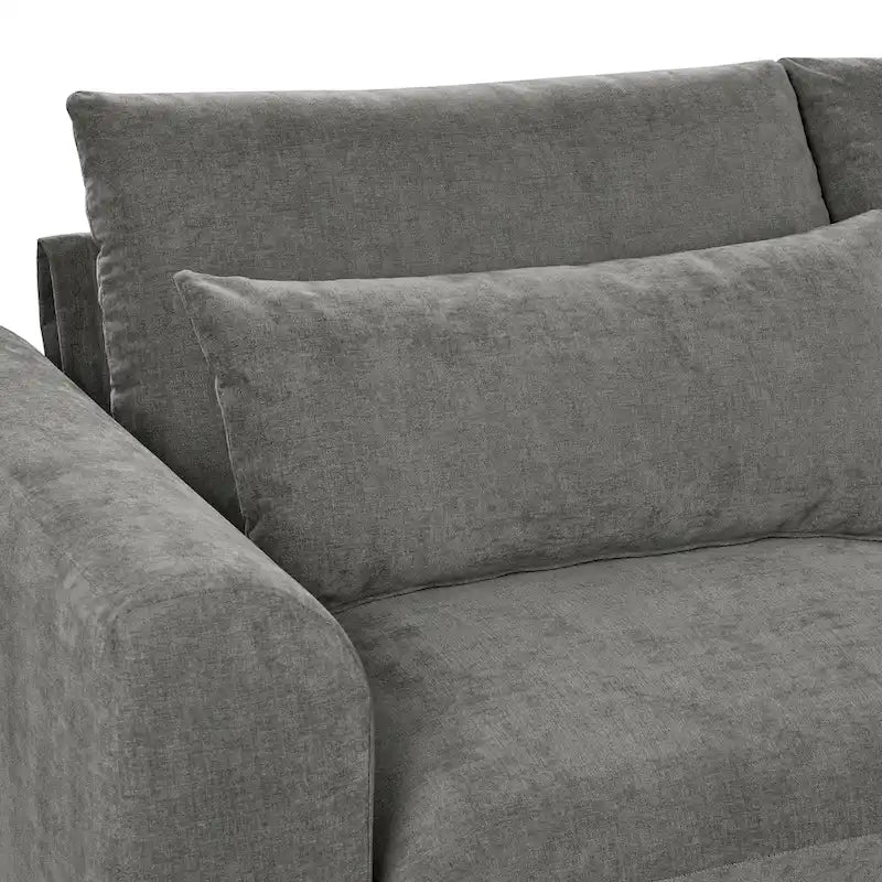Canapé d'angle modulaire en U avec deux poufs