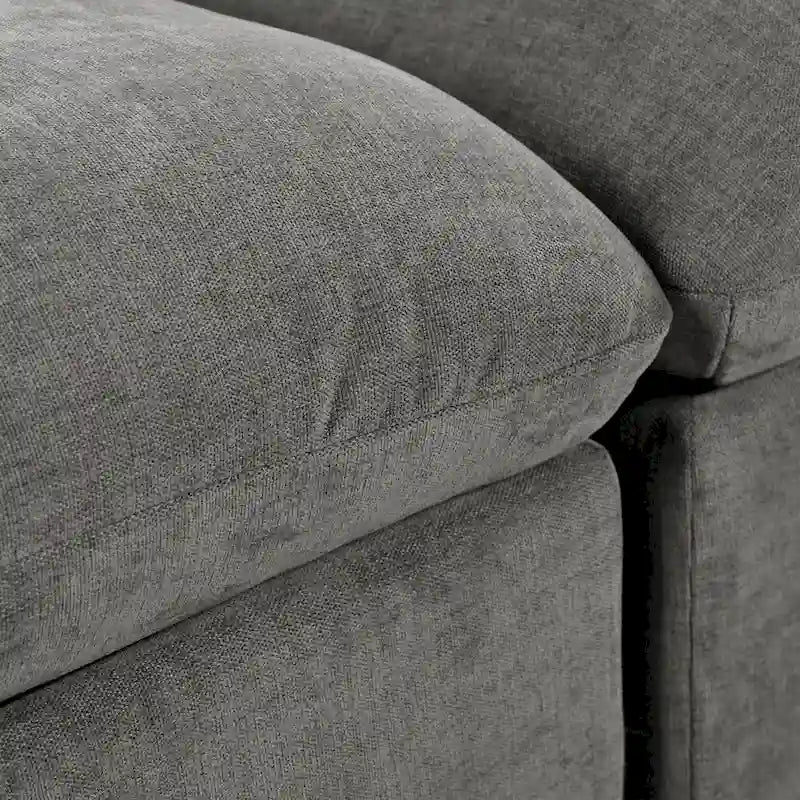 Canapé d'angle modulaire en U avec deux poufs