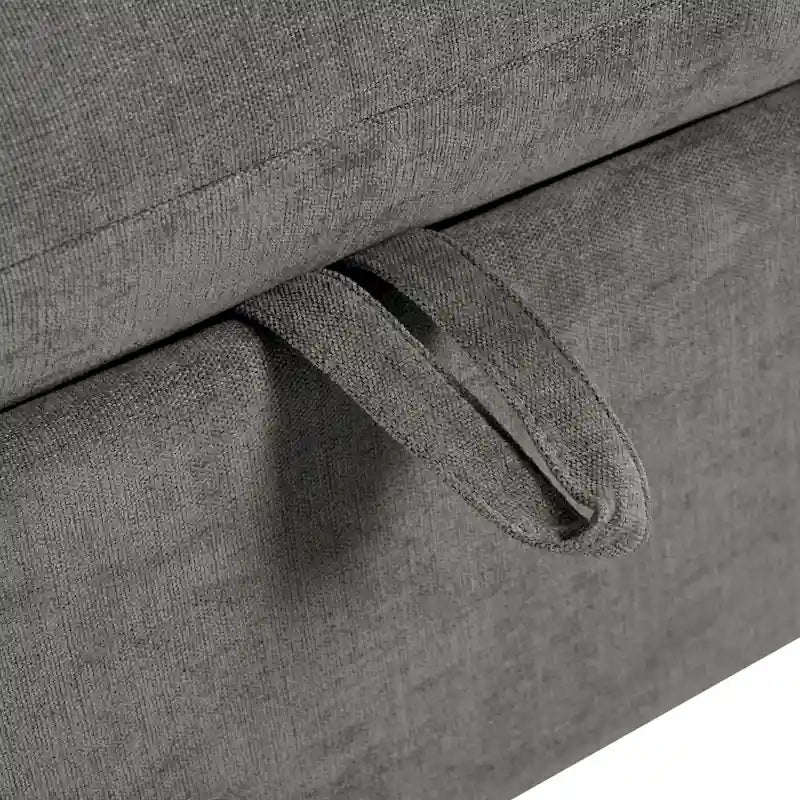 Canapé d'angle modulaire en U avec deux poufs