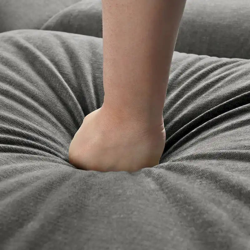 Canapé d'angle modulaire en U avec deux poufs