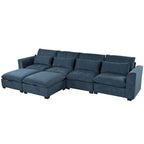 Canapé d'angle modulaire en U avec deux poufs