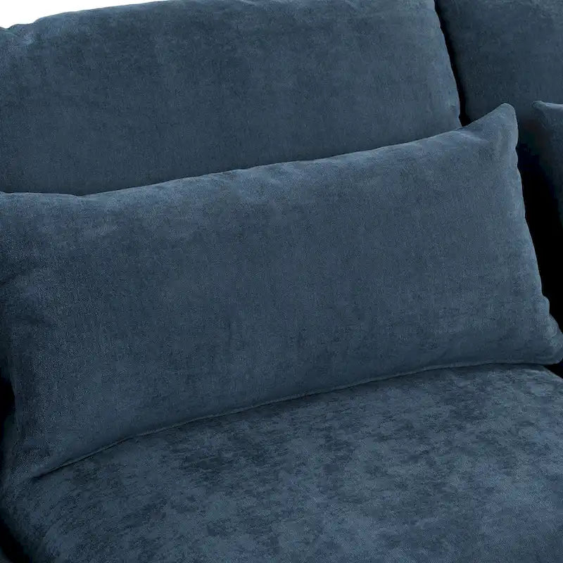 Canapé d'angle modulaire en U avec deux poufs