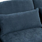 Canapé d'angle modulaire en U avec deux poufs