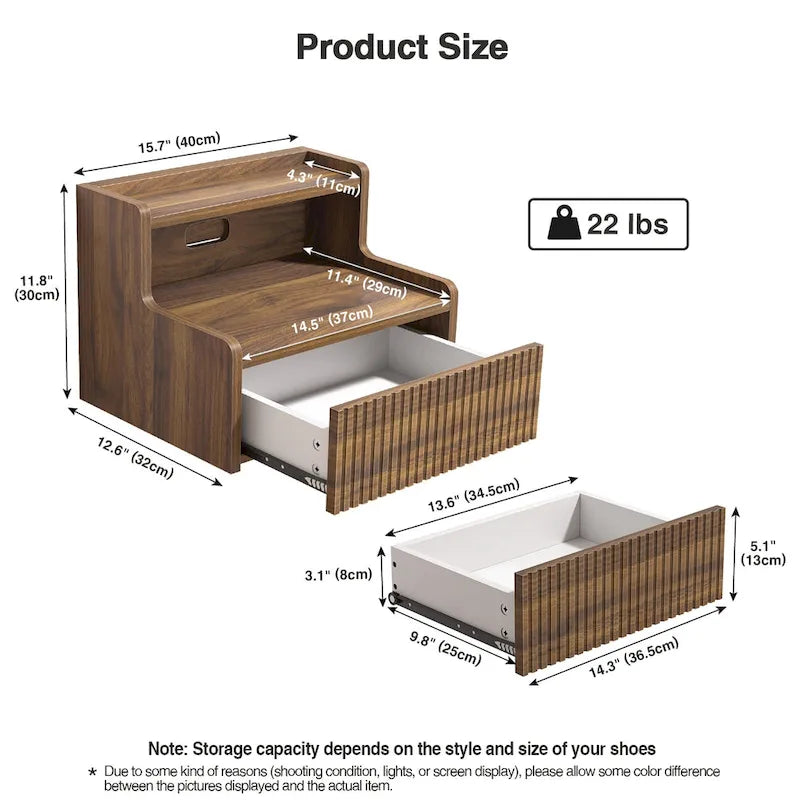 2 Tables de Chevet Flottantes Modernes pour Chambre à Coucher avec Tiroir de Rangement et Étagère Ouverte