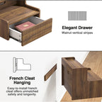 2 Tables de Chevet Flottantes Modernes pour Chambre à Coucher avec Tiroir de Rangement et Étagère Ouverte