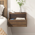 2 Tables de Chevet Flottantes Modernes pour Chambre à Coucher avec Tiroir de Rangement et Étagère Ouverte