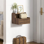 2 Tables de Chevet Flottantes Modernes pour Chambre à Coucher avec Tiroir de Rangement et Étagère Ouverte