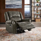 Fauteuil inclinable pivotant en microfibre lustrée avec clous de tapissier et fonction de glissement