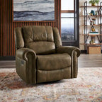 Fauteuil inclinable pivotant en microfibre lustrée avec clous de tapissier et fonction de glissement