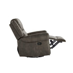 Fauteuil inclinable pivotant en microfibre lustrée avec clous de tapissier et fonction de glissement