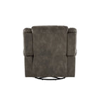 Fauteuil inclinable pivotant en microfibre lustrée avec clous de tapissier et fonction de glissement