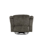 Fauteuil inclinable pivotant en microfibre lustrée avec clous de tapissier et fonction de glissement