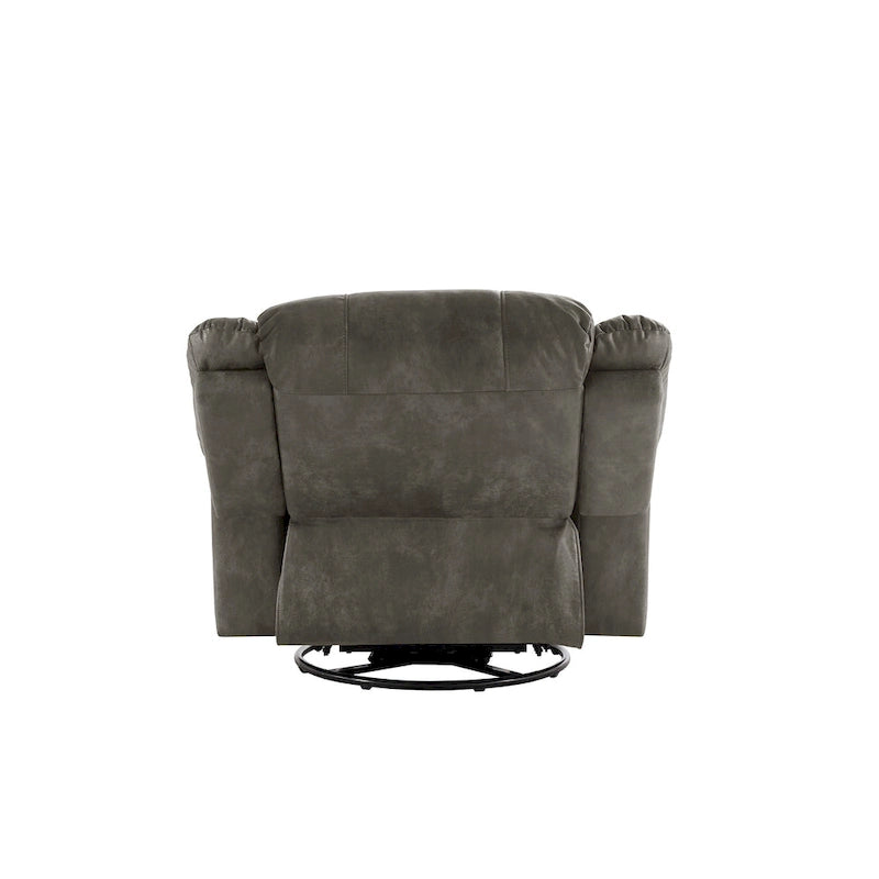 Fauteuil inclinable pivotant en microfibre lustrée avec clous de tapissier et fonction de glissement