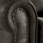 Fauteuil inclinable pivotant en microfibre lustrée avec clous de tapissier et fonction de glissement