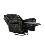 Fauteuil inclinable pivotant en microfibre lustrée avec clous de tapissier et fonction de glissement
