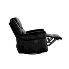 Fauteuil inclinable pivotant en microfibre lustrée avec clous de tapissier et fonction de glissement